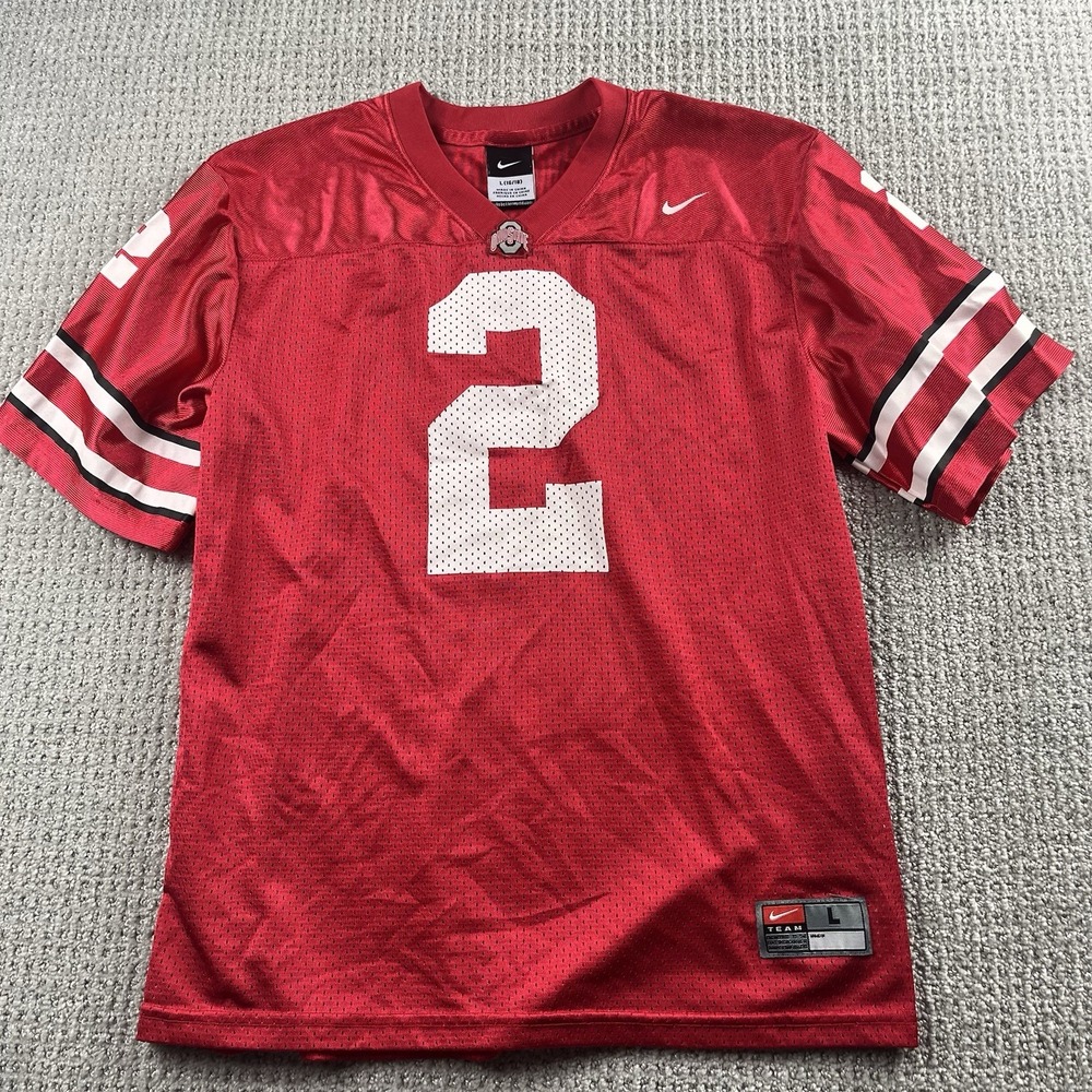Ohio State Buckeyes Nike #2 Football Jersey OSU Youth Boys Large 16/18 Red